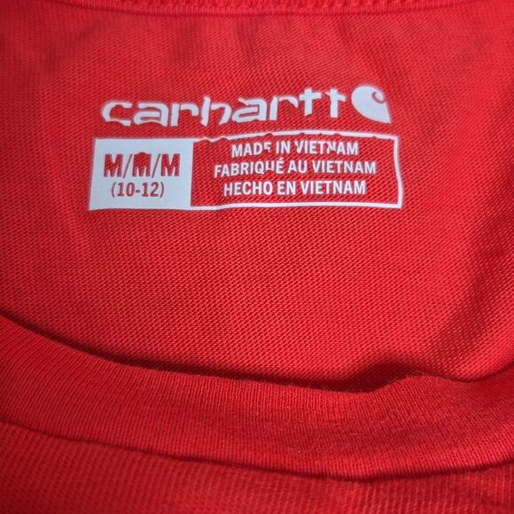 Carhartt Red Pocket T-Shirt Boys Size Medium (10-12) - Picture 3 of 4
